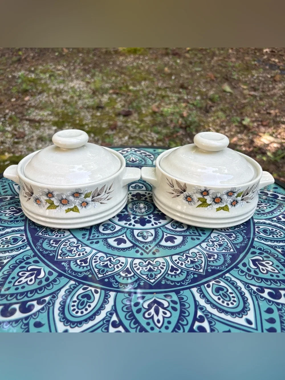 Vintage 1980 Heavenly Bake, Serve 'n Store Stoneware Dishes with Lids - Set of 2
